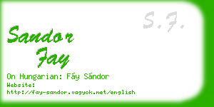 sandor fay business card
